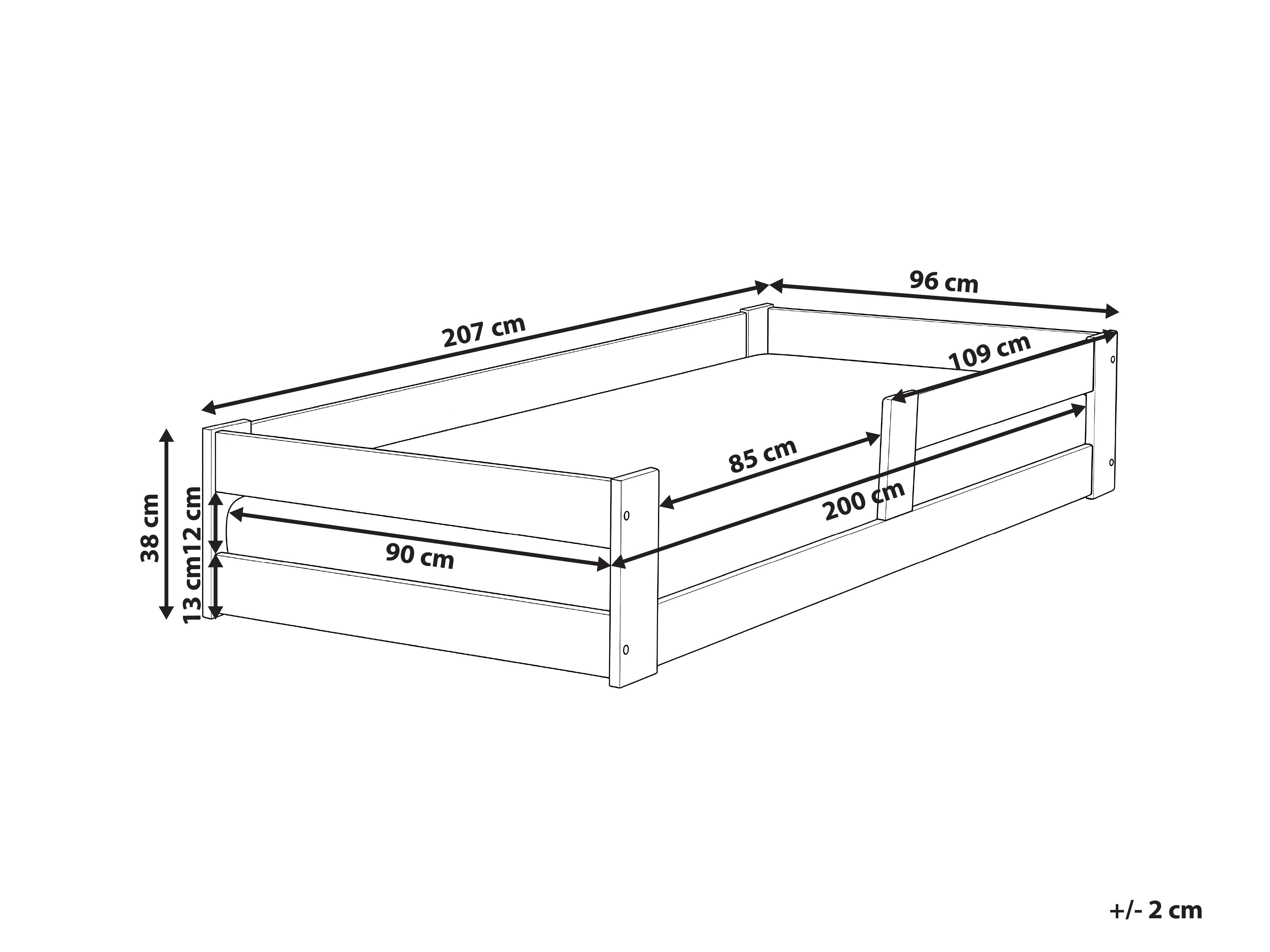 Kinderbed Dennenhout PRIMELLES 90 x 200 cm Wit