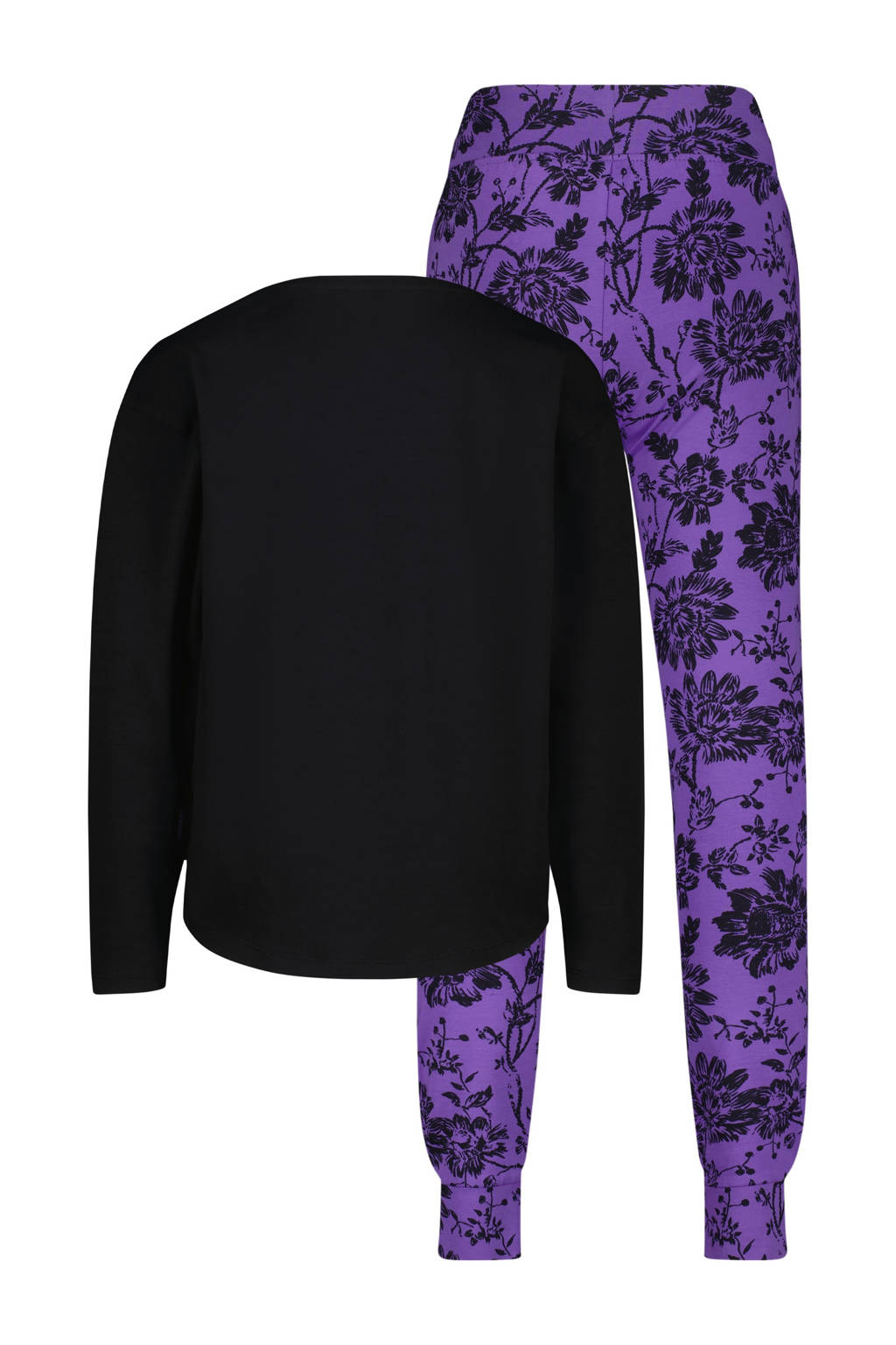 Vingino pyjama Wayra met all over print paars/zwart