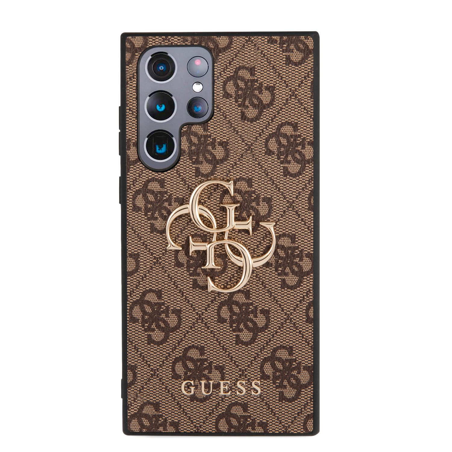 Samsung Galaxy S23 Ultra 5G Leder Hardcase Hülle 4G Big Metal Logo (GUHCS23L4GMGBR) - Braun