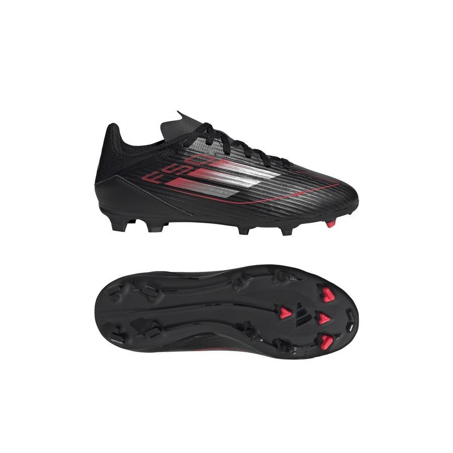 adidas F50 League FG/AG Stealth Victory - Noir/Argenté/Lucid Red Enfant