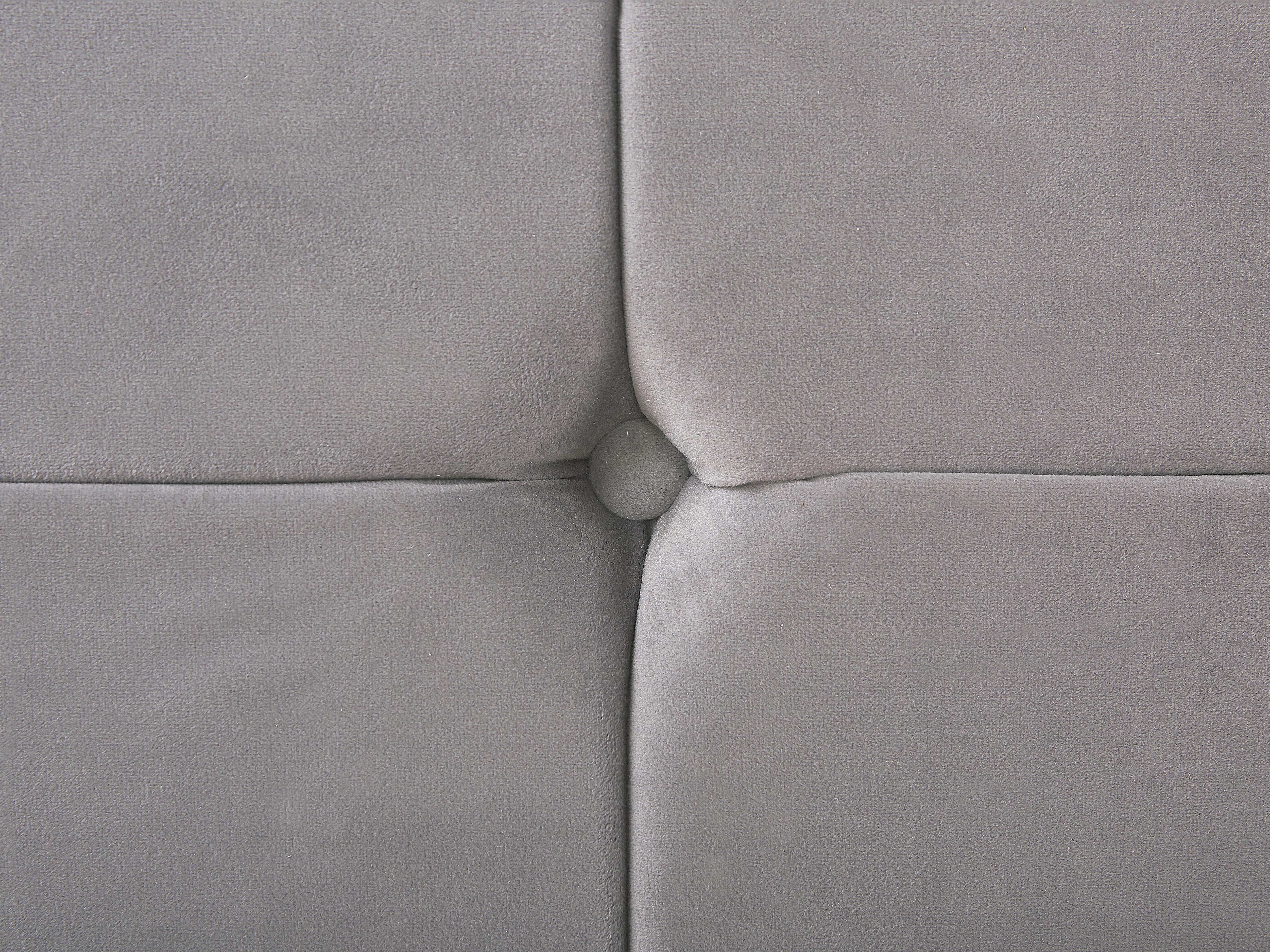 Bed Fluweel AMBERT 180 x 200 cm Grijs
