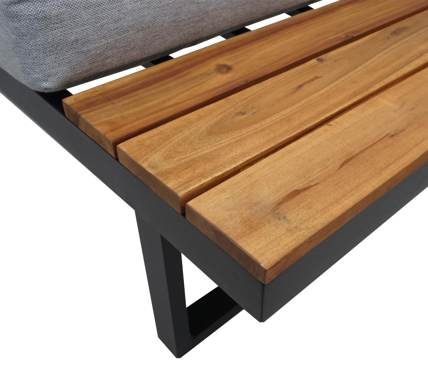 Garten Garnitur MCW-L27, Garnitur Sitzgruppe Lounge-Set Sofa, Spun Poly Alu Akazie Holz MVG-zertifiziert ~ hellgrau
