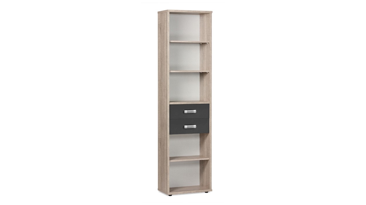 Boekenkast Pep eiken/donkergrijs