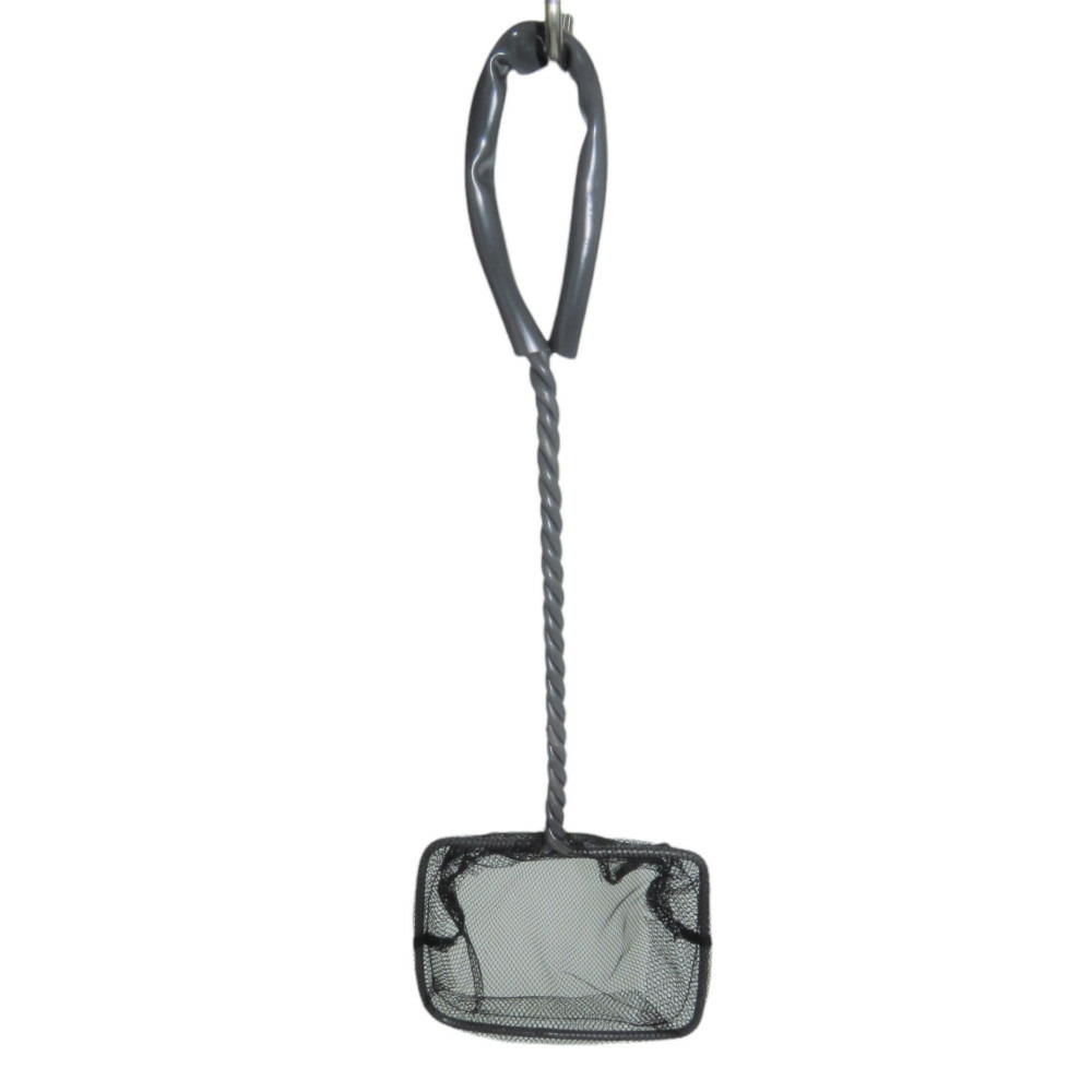 Epuisette filet noir, maille moyenne, 10 cm x 8.5 x 32 cm, aquarium