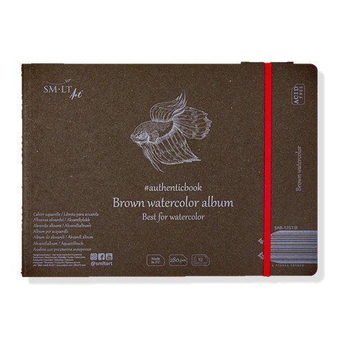 Aquarellheft Authentic braun, 280 g/m²