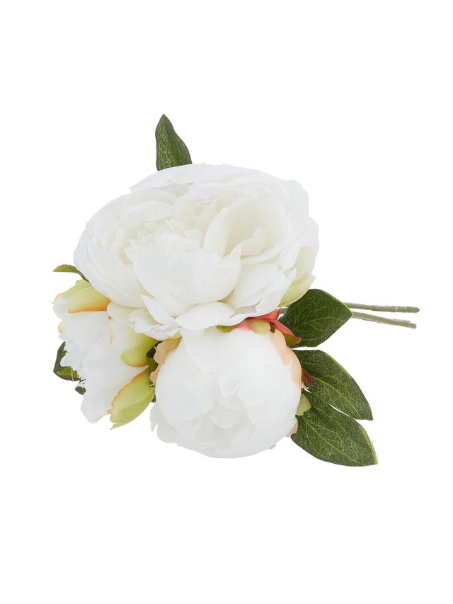 Pfingstrosenarrangement in beleuchteter Vase