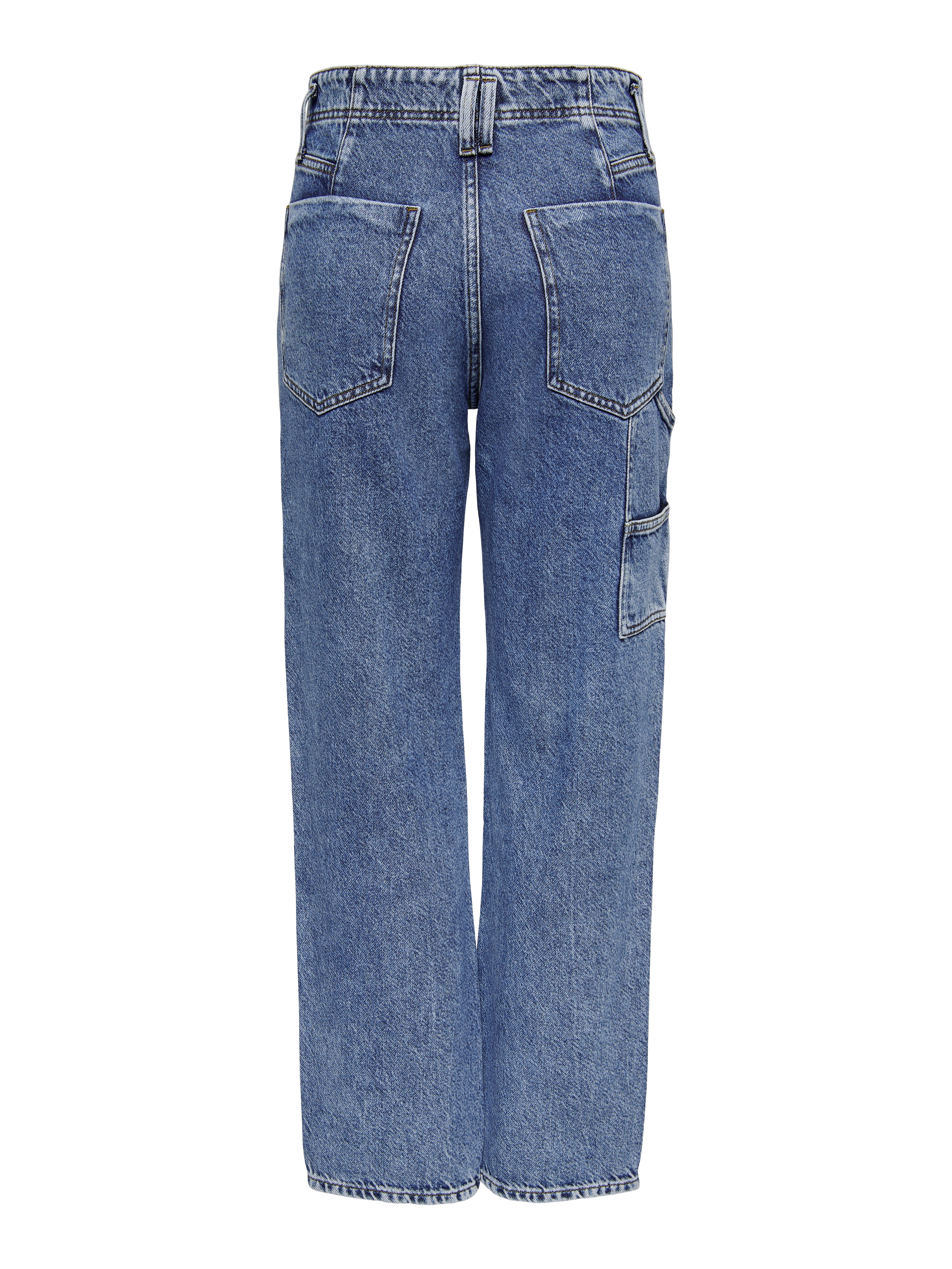 ONLSAWYER Hohe Taille Gerade geschnitten Jeans Medium Blue Denim