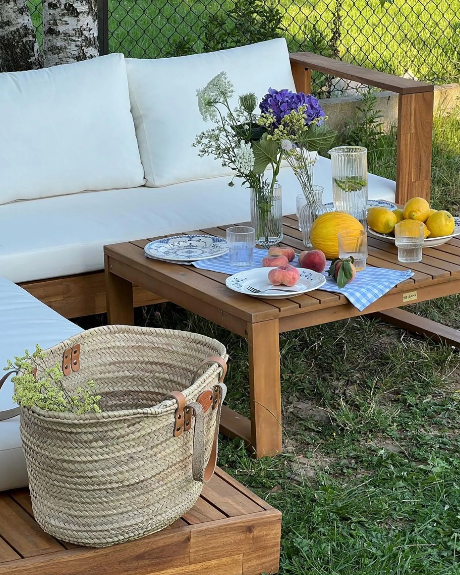 Tuin salontafel TIMOR 90 cm 75 cm Gecertificeerd acaciahout Lichtbruin