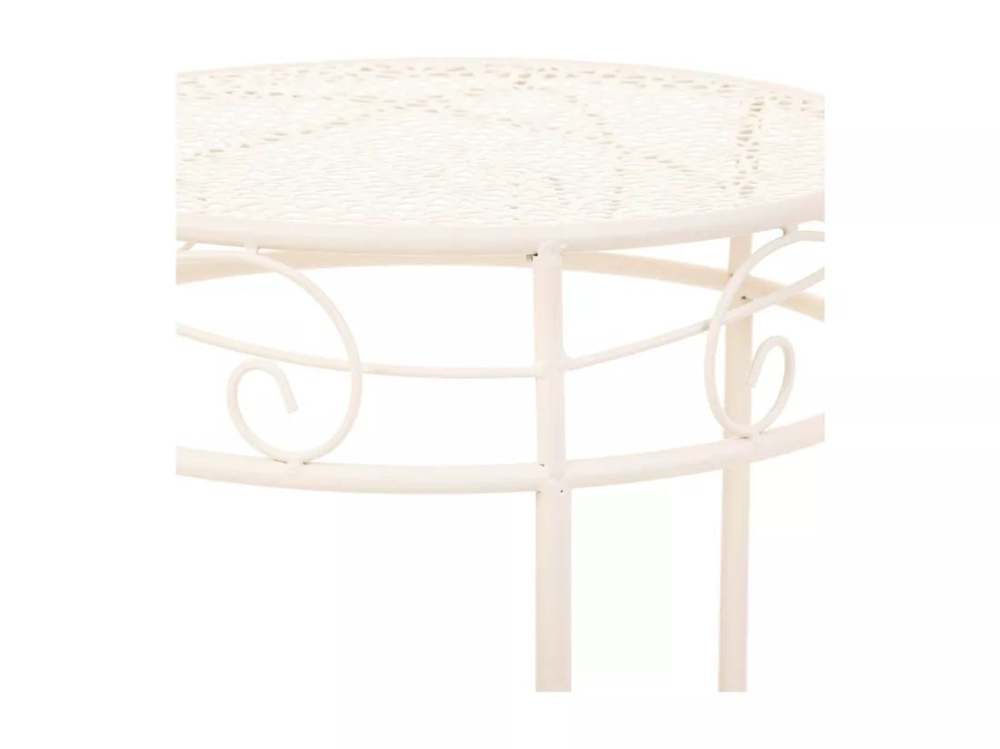 Lot de 3 cache-pots en fer forgé blanc 30x30x38h-25x25x33h-20x20x28h cm