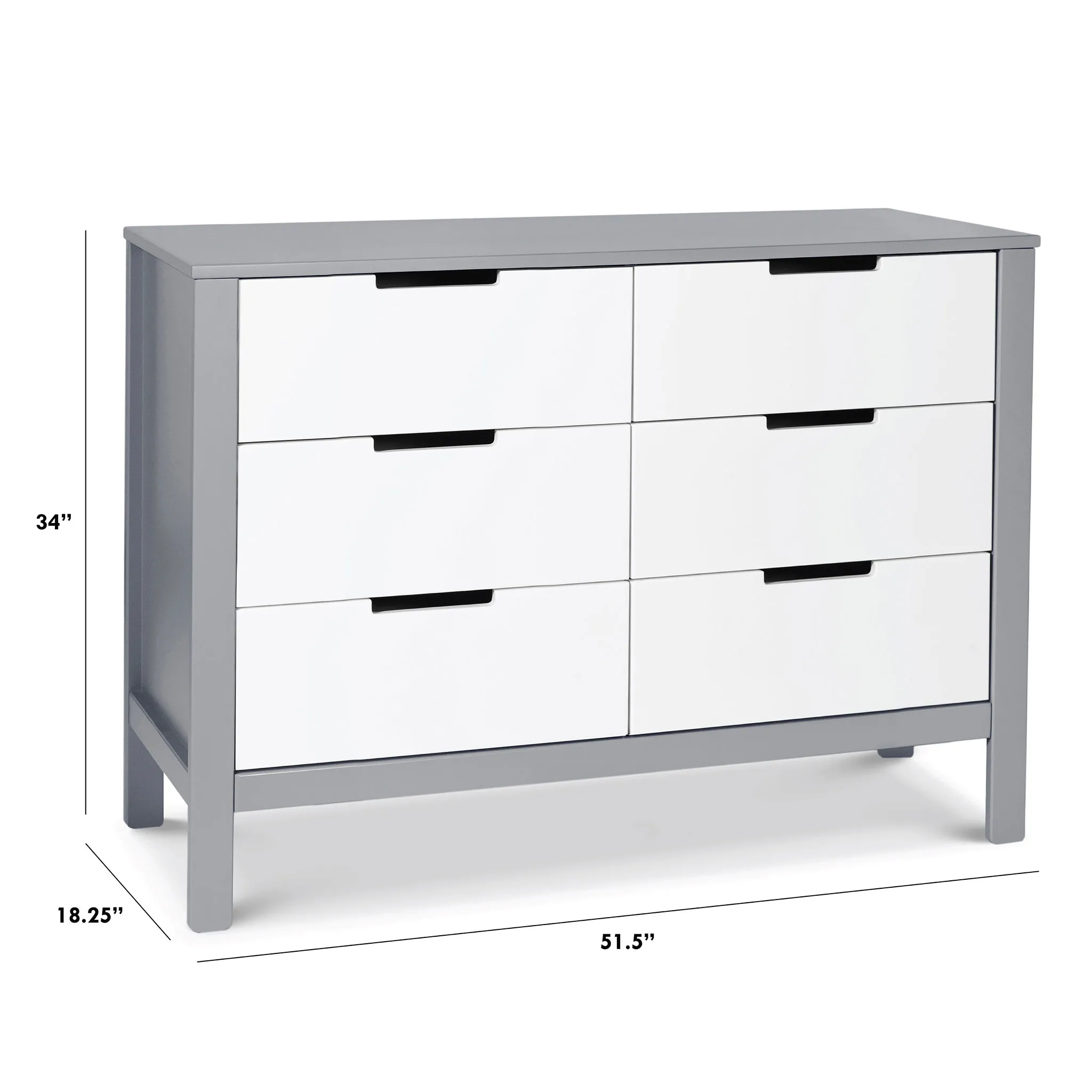 DaVinci Bureau 6 Tiroirs Colby - Gris Blanc