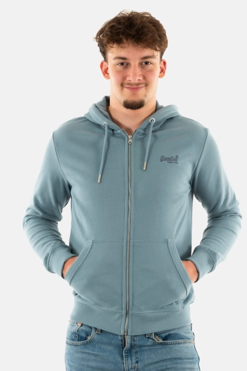 Sweat superdry essential logo zip 2nu citadel blue