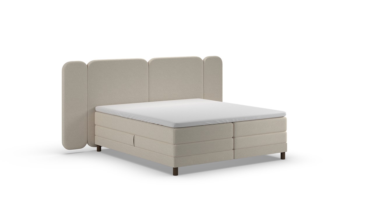 Elektrische boxspring Ridge - Wool look natural