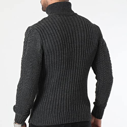 Pull Col Roulé Gris Anthracite