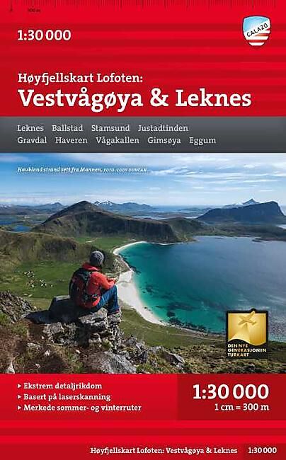 LOFOTEN VESTVAGOYA LEKNES HOYFJELLSKART