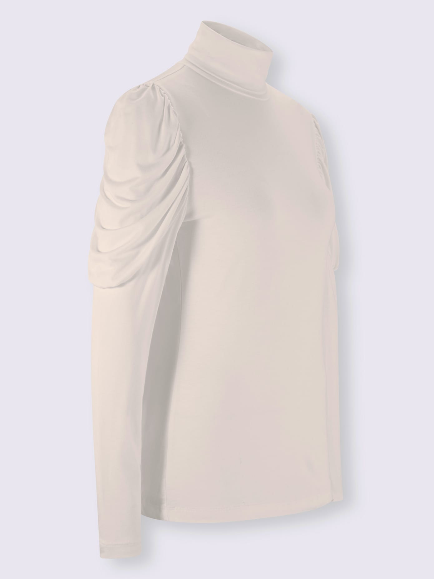 T-shirt col roulé épaules accentuées