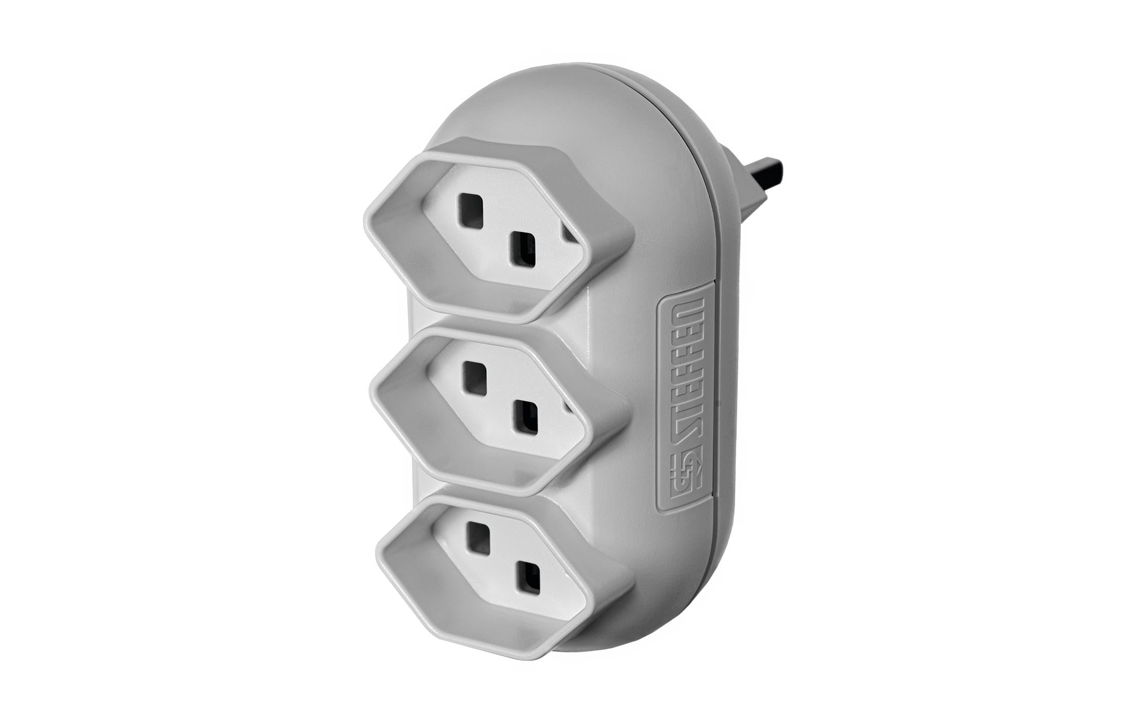 Mehrfachstecker Strong 3x T23, WeissMehrfachadapter mit drei T23 Steckdosen in Farbe Weiss, 230 V/16 A