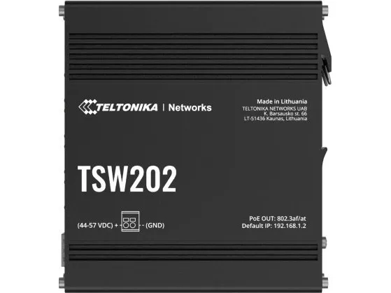 Teltonika TSW202 - Switch - Administreret - 8 x 10/100/1000 (PoE )   2 x SFP - DIN monterbar på skinne - PoE  (240 W)