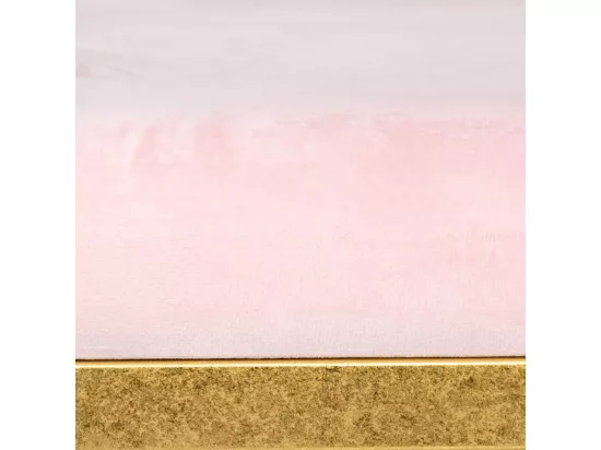 Banc en velours rose et métal doré 112,5x49x53