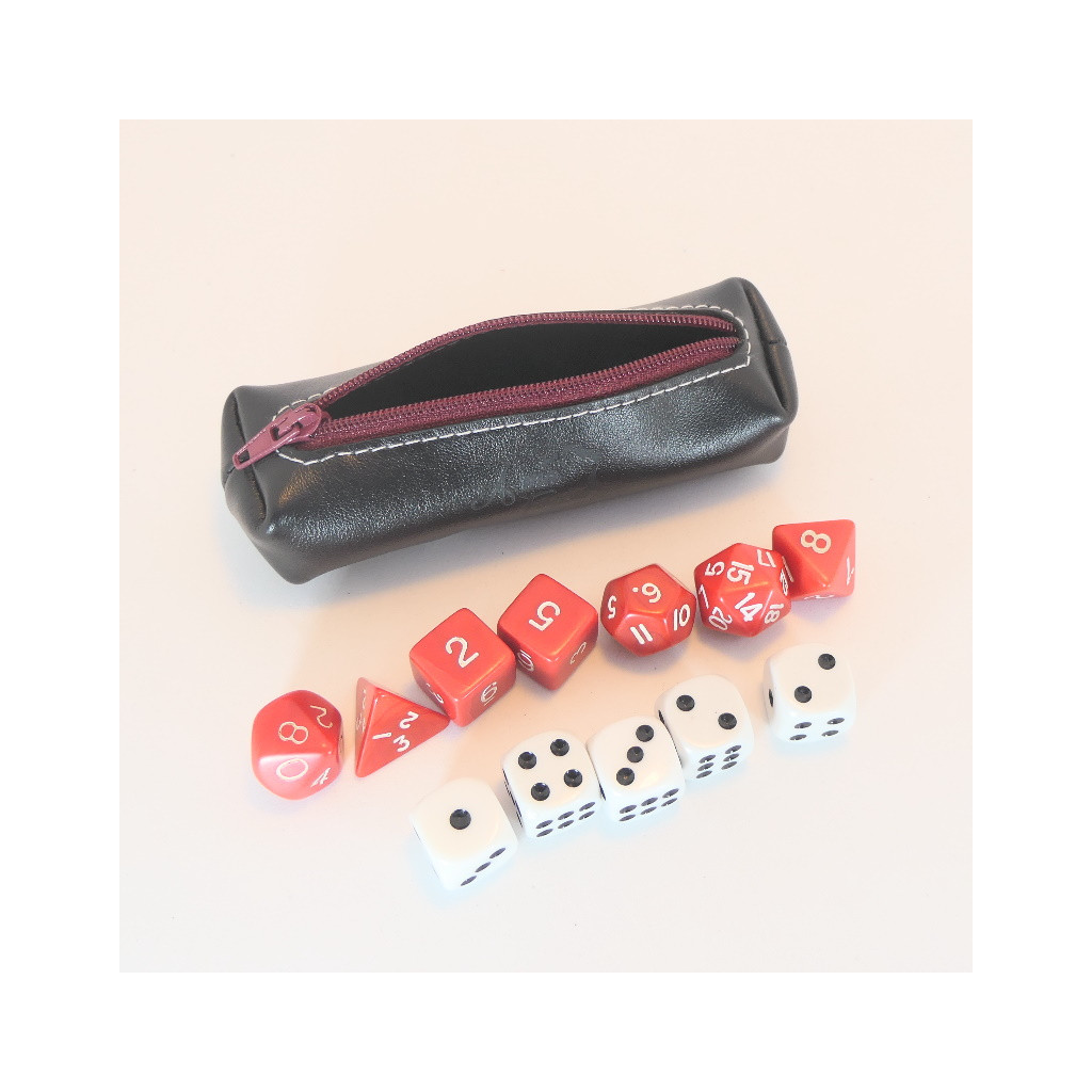 Trousse à dés Nomade - Noire / Rouge