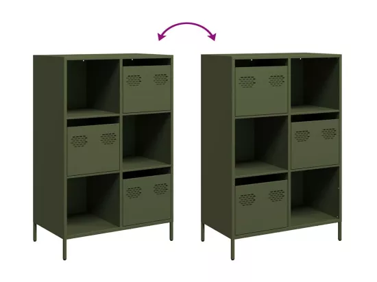 Buffet haut vert olive 68x39x103,5 cm acier