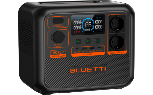 BLUETTI AC70P-Black-EU tragbare Powerstation 1000 W