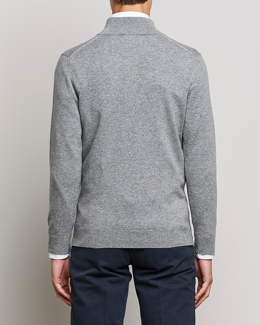Piacenza Cashmere Cashmere Half Zip Sweater Light Grey