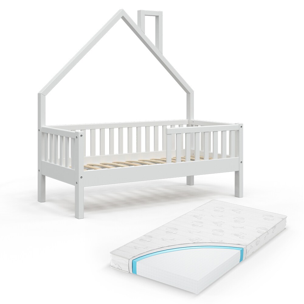 VitaliSpa Hausbett Kinderbett Spielbett Noemi 70x140cm Schubladen Rausfallschutz