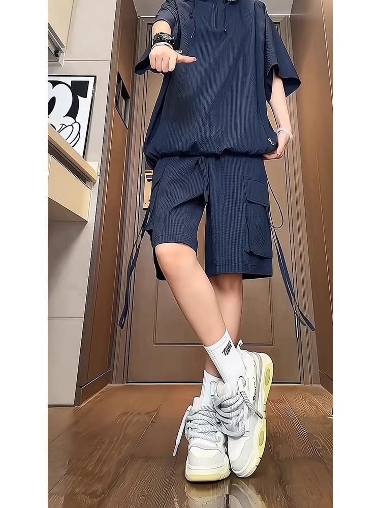 Posive - Mid Rise Plain Cargo Shorts