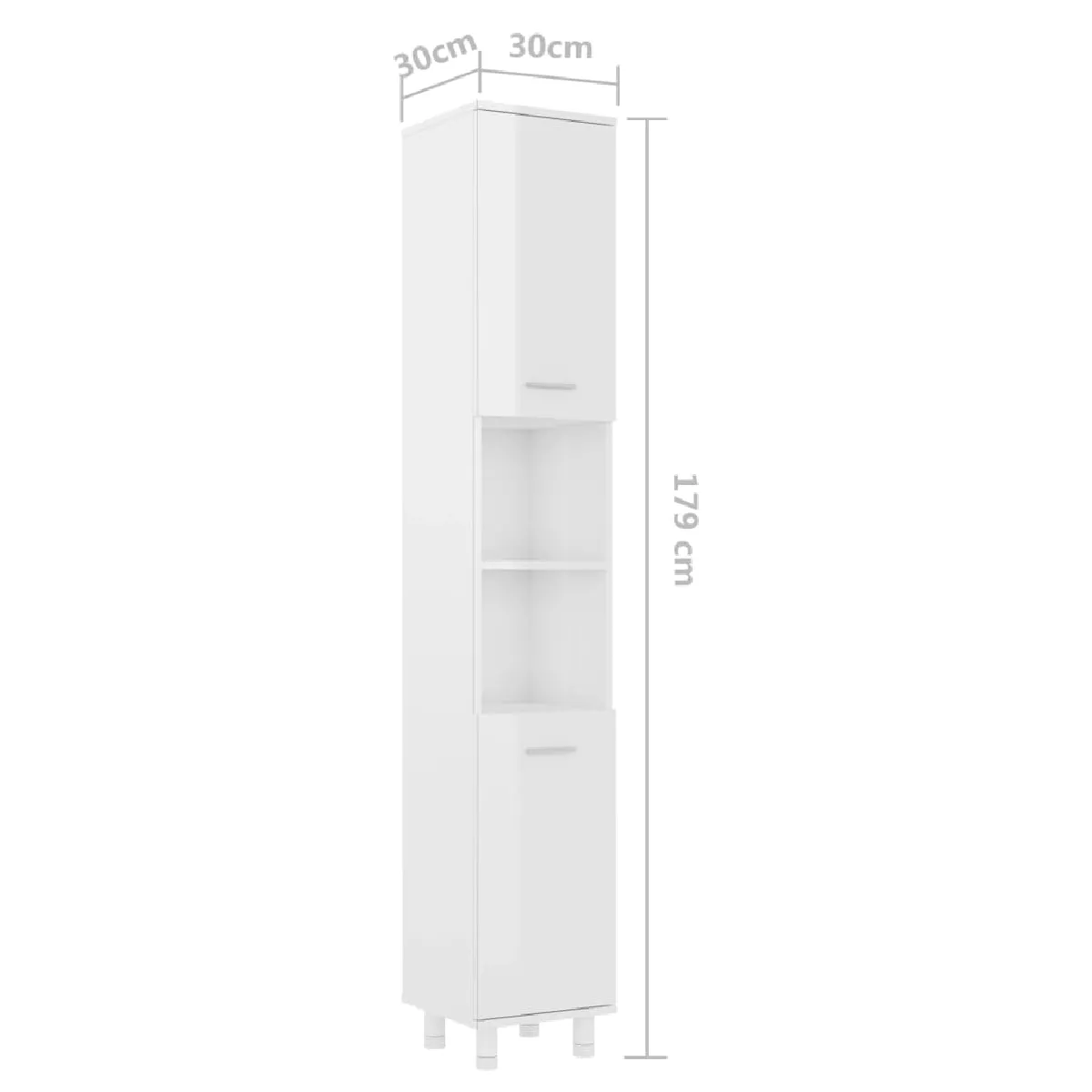vidaXL Armoire salle de bain - Blanc brillant