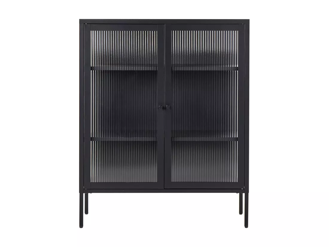 Vitrine en verre LERRYN Métal 90 cm Noir