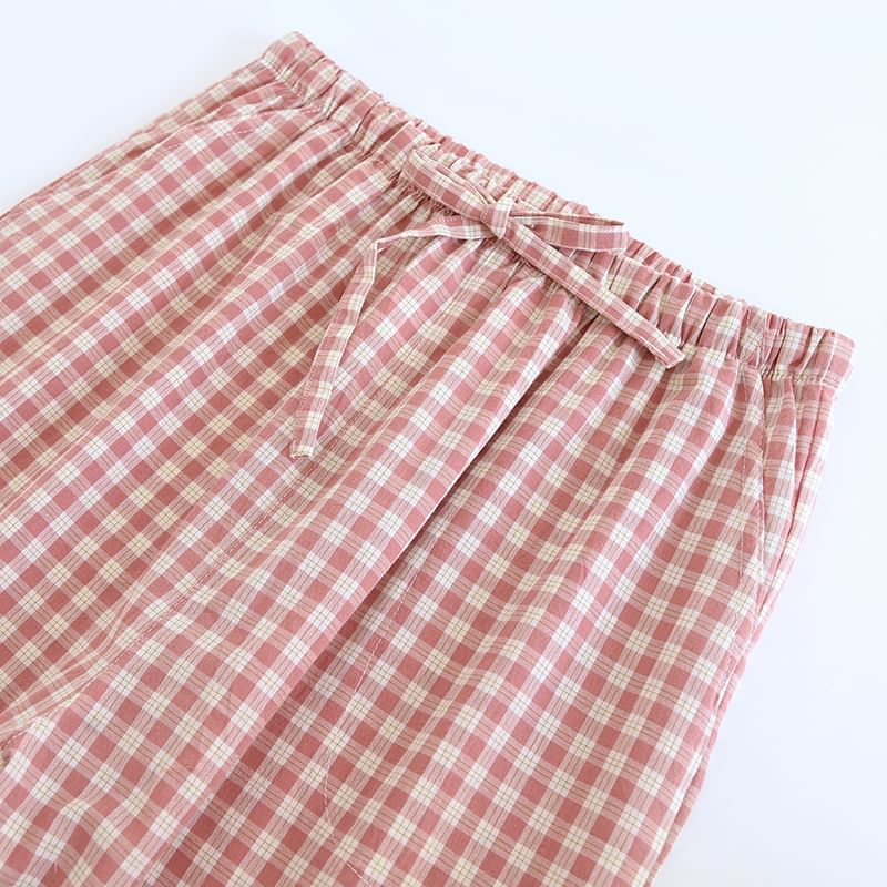 Dogini - Mid Rise Gingham Pyjamabroek (Verschillende designs)