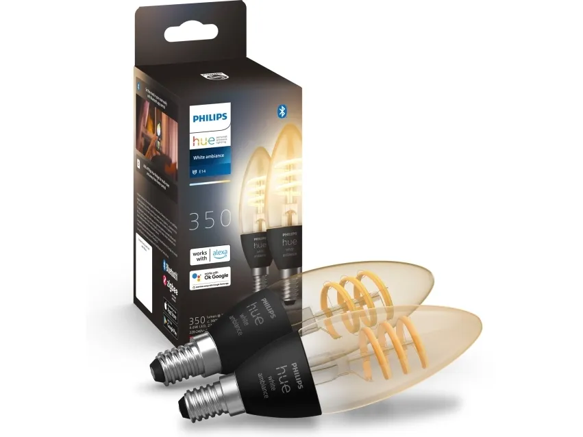 Philips Hue White ambiance Filament Kerte - E14 pærer - 2-pak