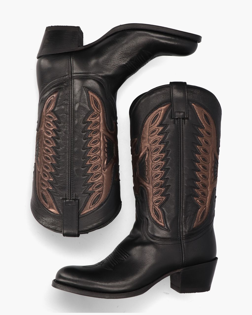Sendra 8850 Zwart/Brons Damesboots