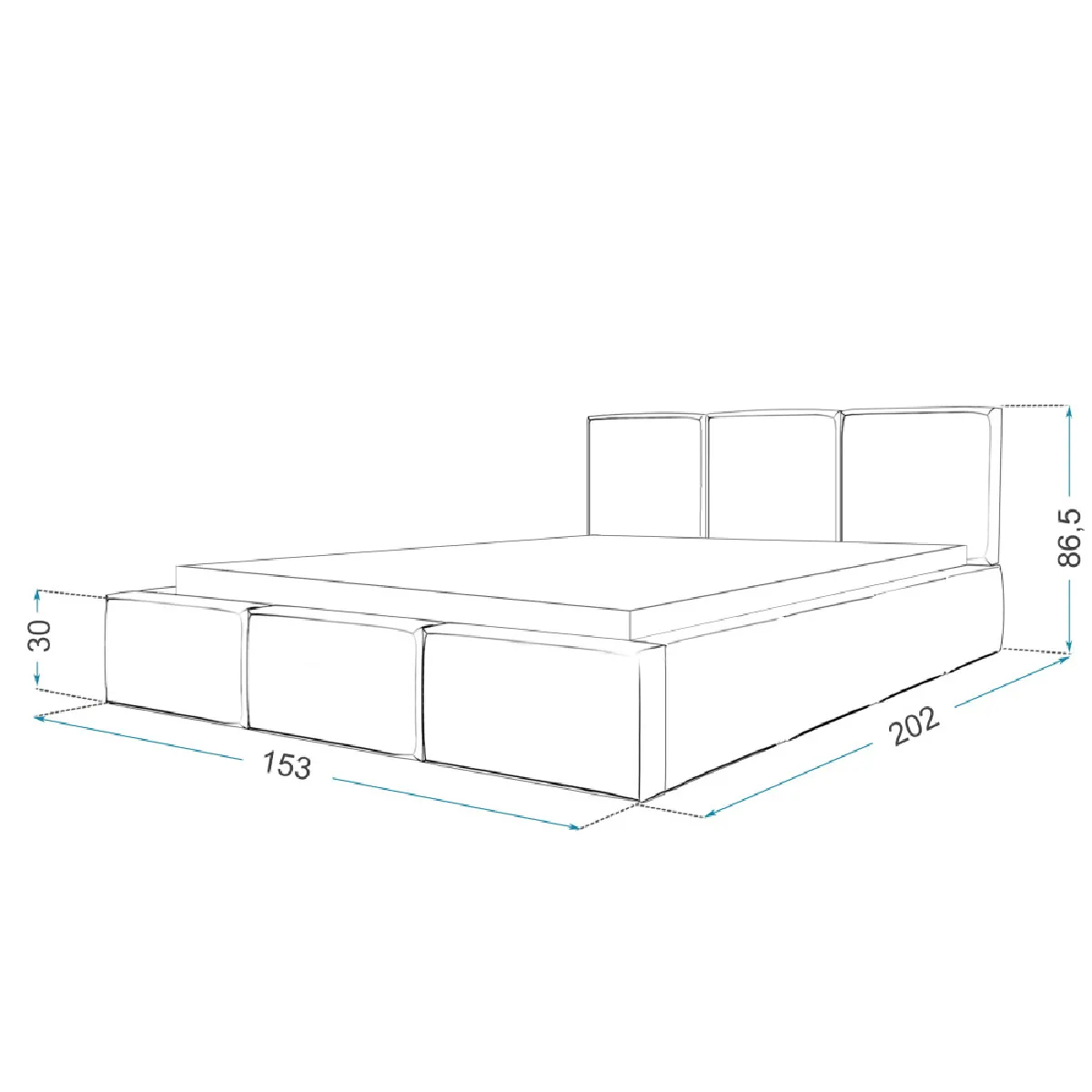 Kids Literie Lit double Tesia 140x190
