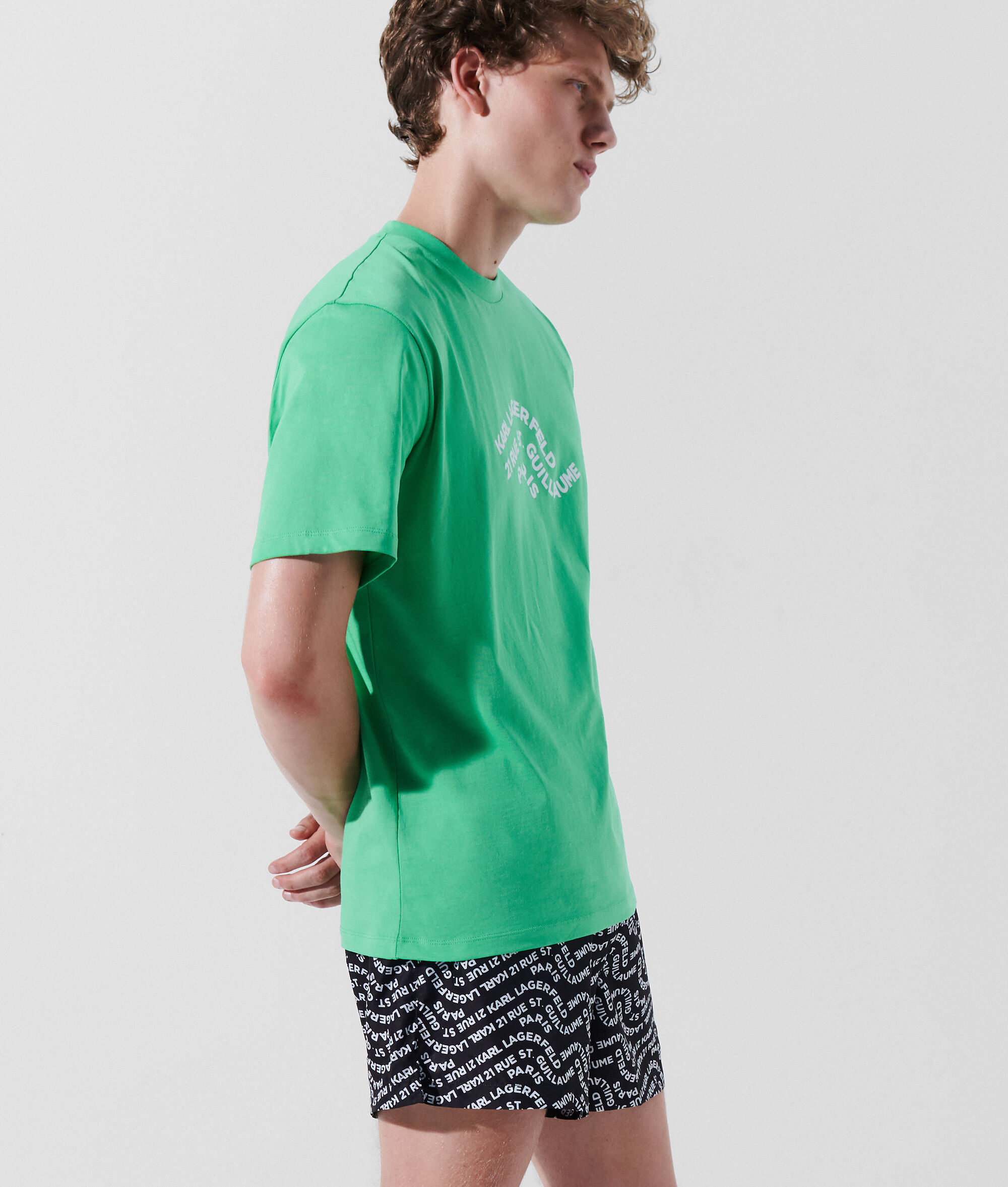T-SHIRT DE PLAGE À LOGO KARL À EFFET ONDULÉ