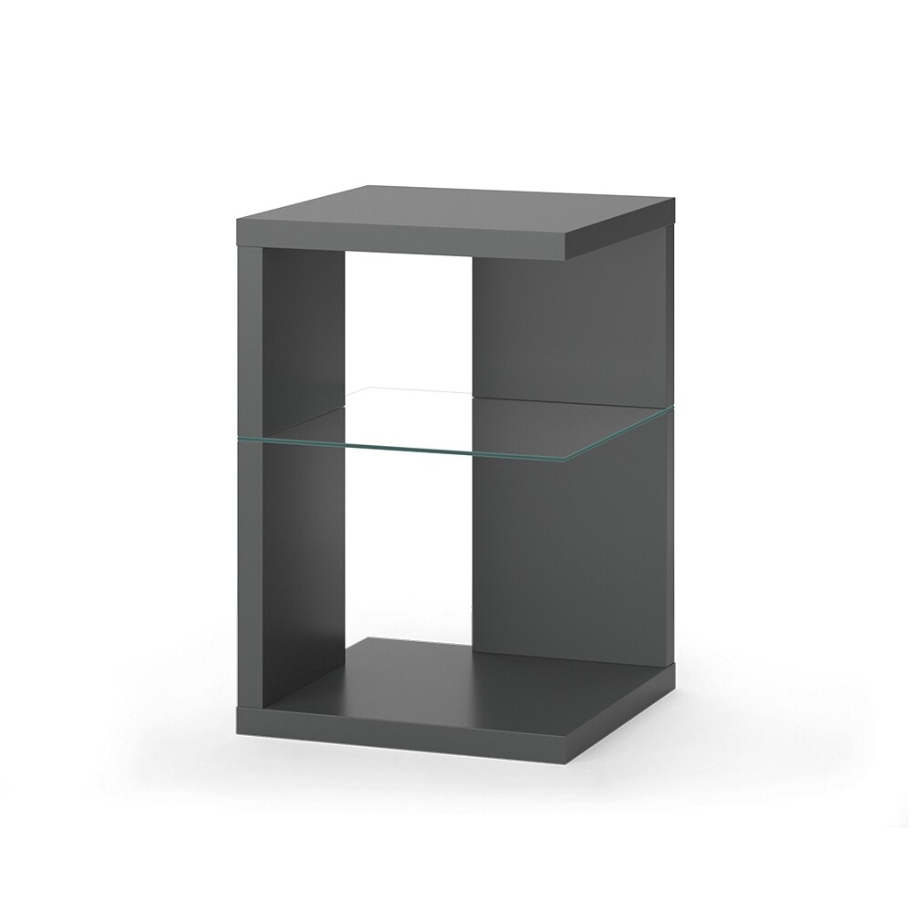 Vicco Beistelltisch Derby Anthrazit 40 x 59 cm Glasboden