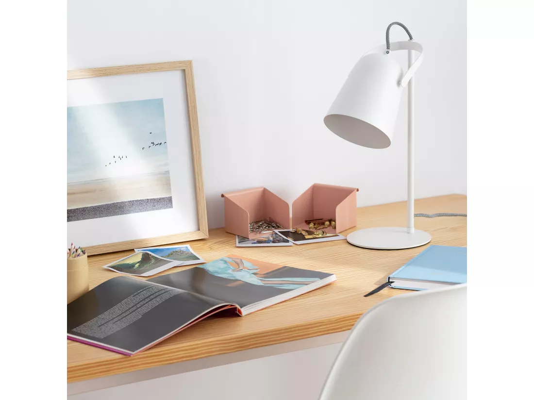 Lampe de Bureau Flex Métal Orfeo Blanc