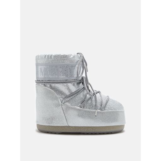 Moon Boot Icon Low Glitter Støvler, Silver, 33/35