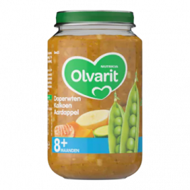 Olvarit Doperwten met kalkoen en aardappels (vanaf 8 maanden)