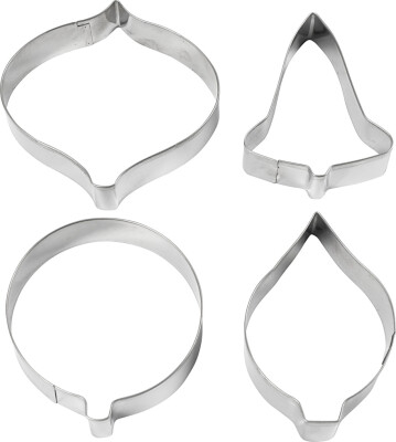 Jule Udstikkere - Klokke, Kugle, Dråbe Og Prisme - H 8 CM
