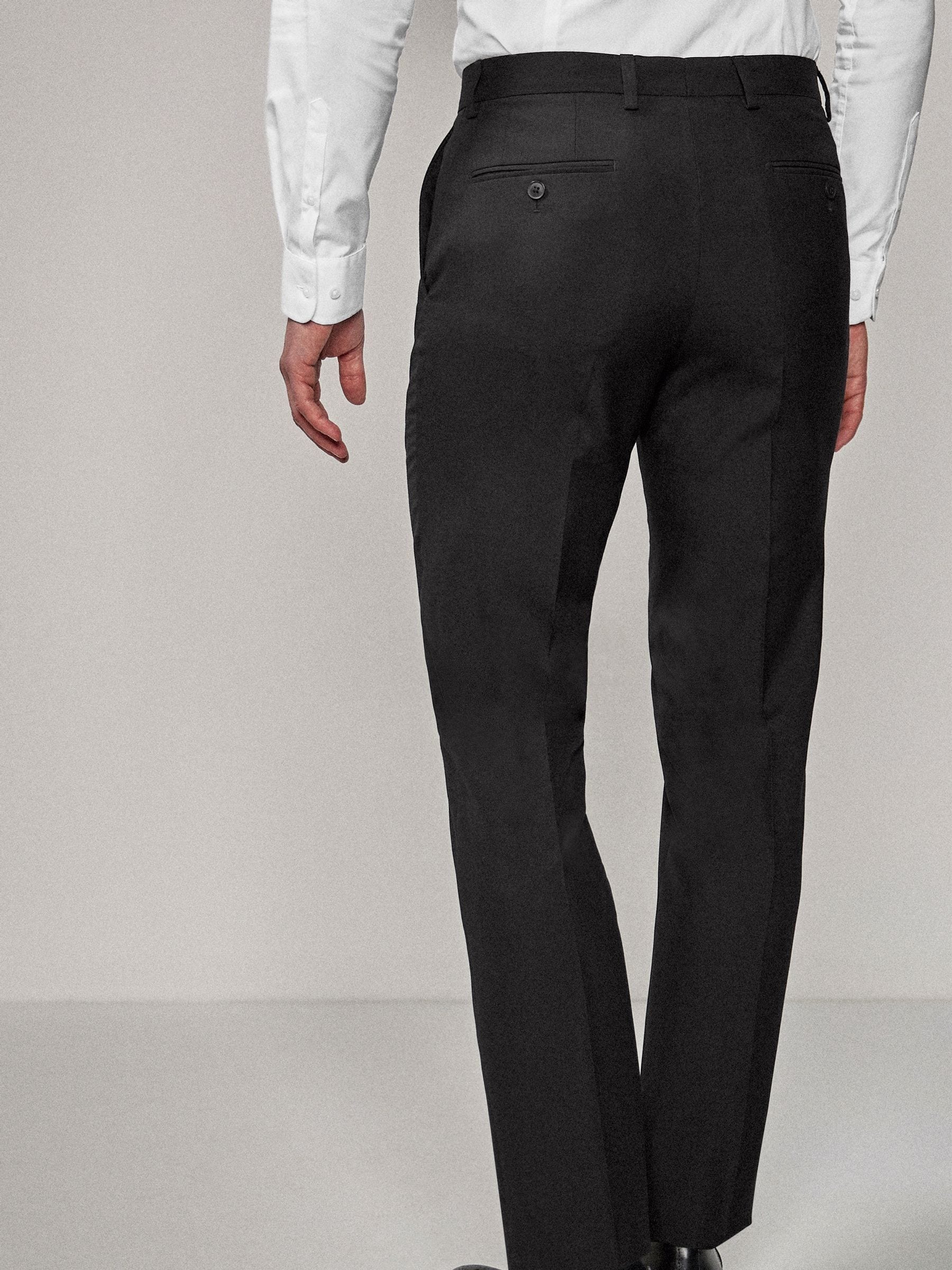 Zwart - Tailored fit - Kostuumbroeken