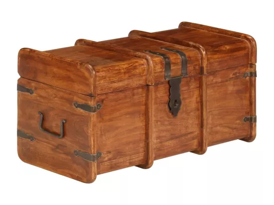 Coffre de rangement 2 pcs Bois d'acacia solide et finition miel