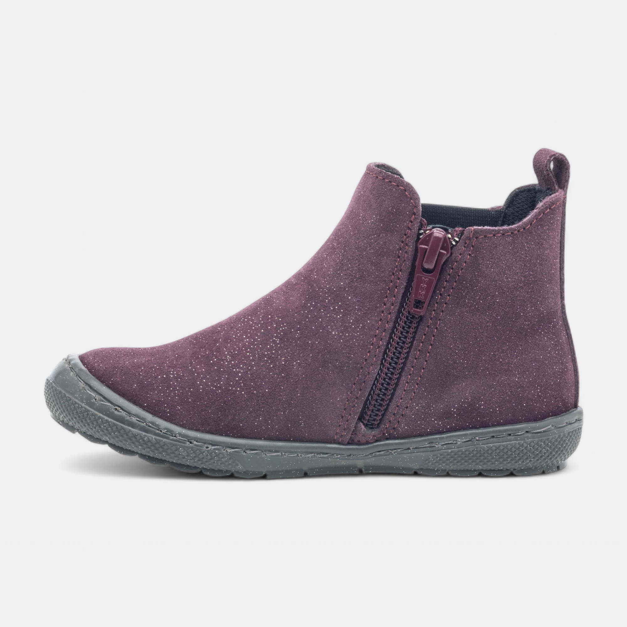 Bottines Fille en cuir violet
