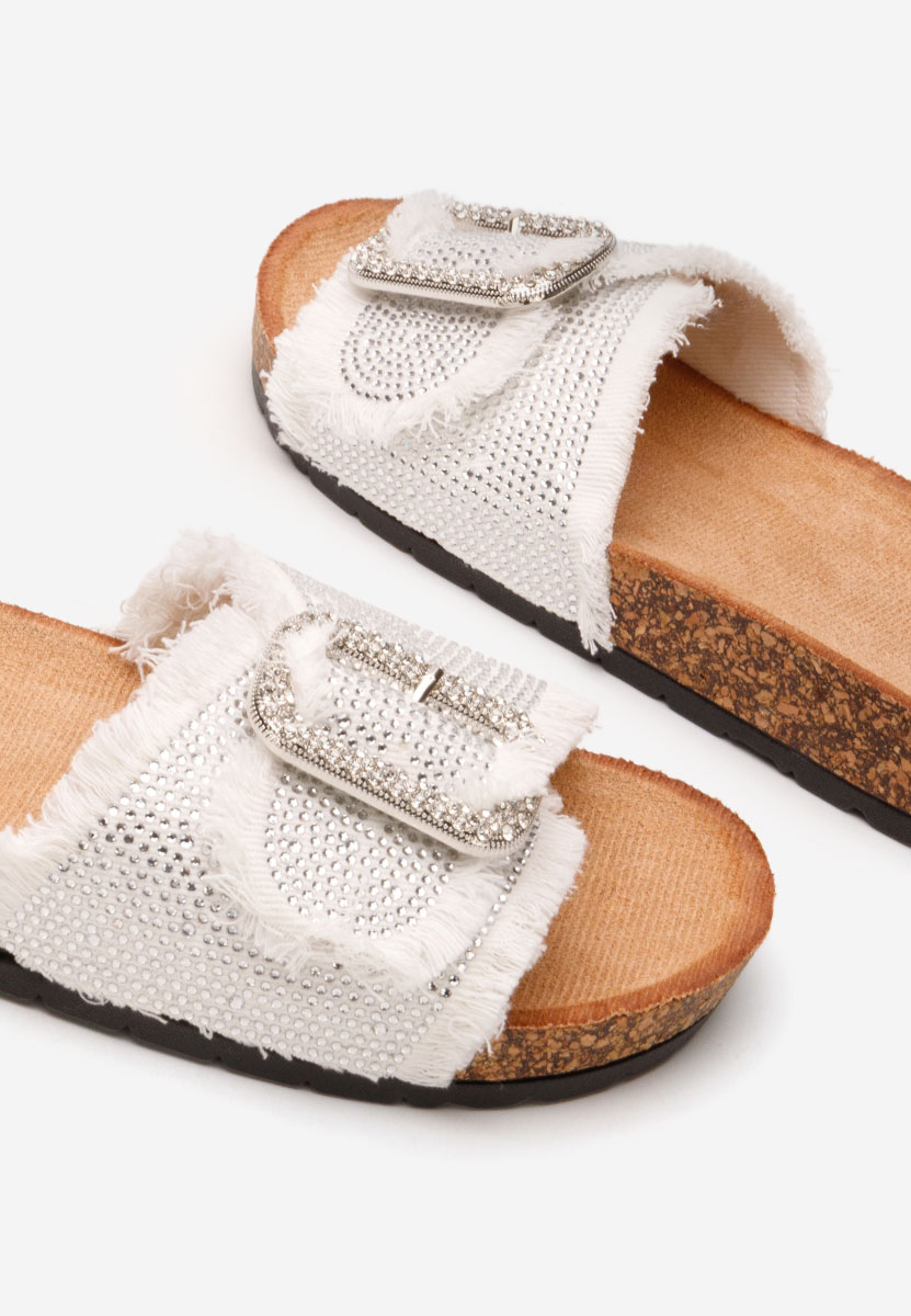 Mules plates femme blancs Smaranda