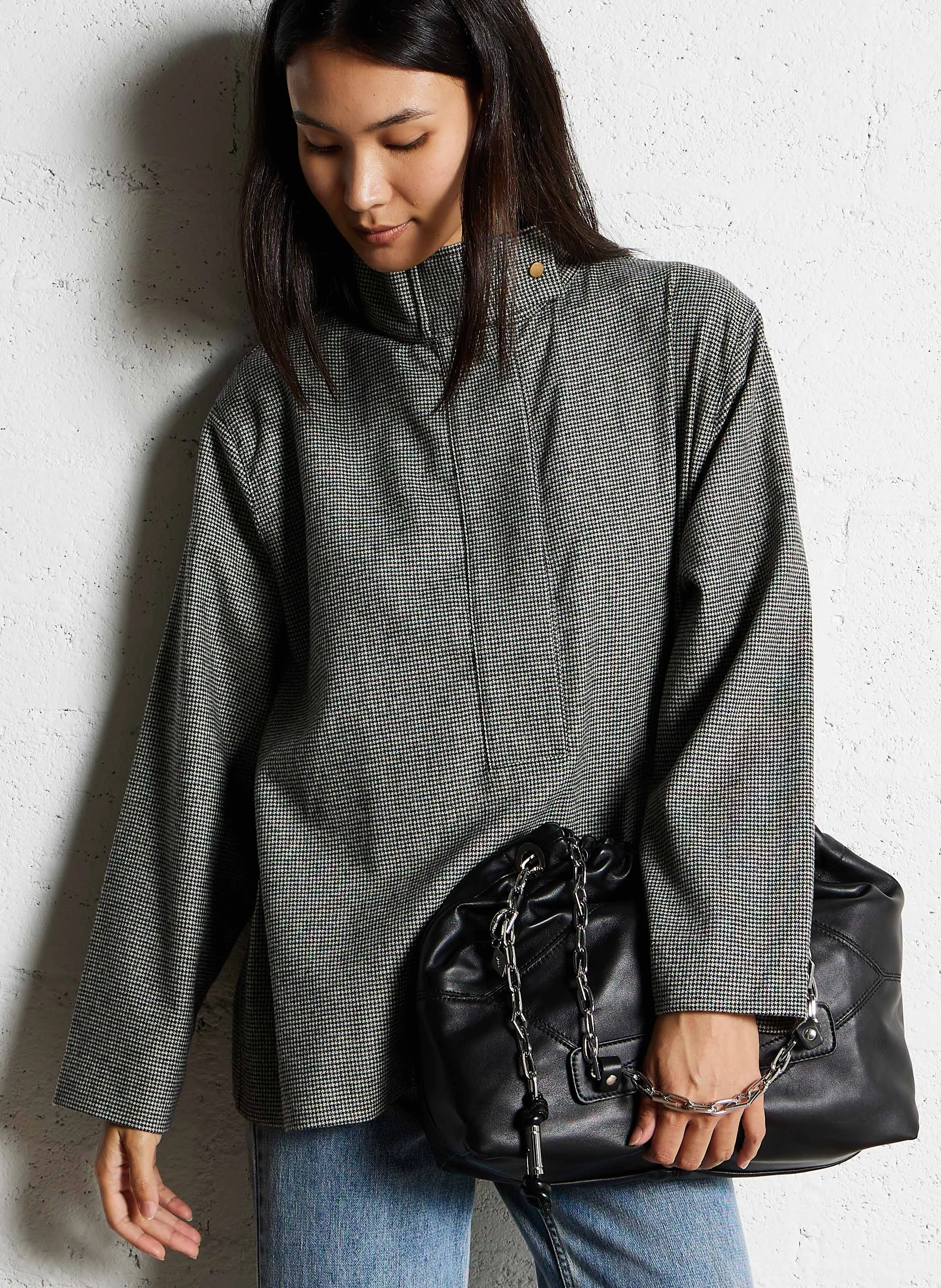 JUNE - Sac porté épaule en cuir | Noir