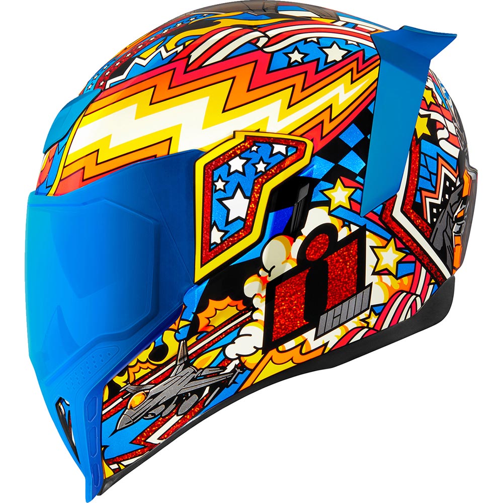 Icon - Casque Airflite Flyboy™ Turquoise / Jaune / Rouge