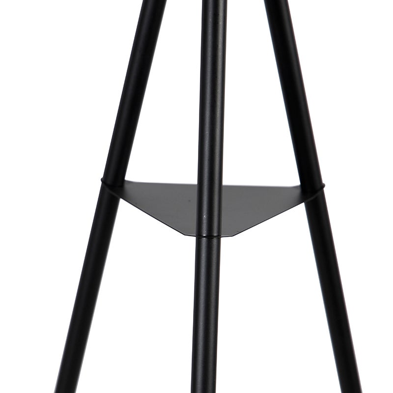 QAZQA - Industrieel I Vintage I Industrieel I Vintage I Staande lamp staal I Mat nikkel zwart - Bliss Vefa I Woonkamer I Slaapkamer - Langwerpig staal - LED compatibel E27