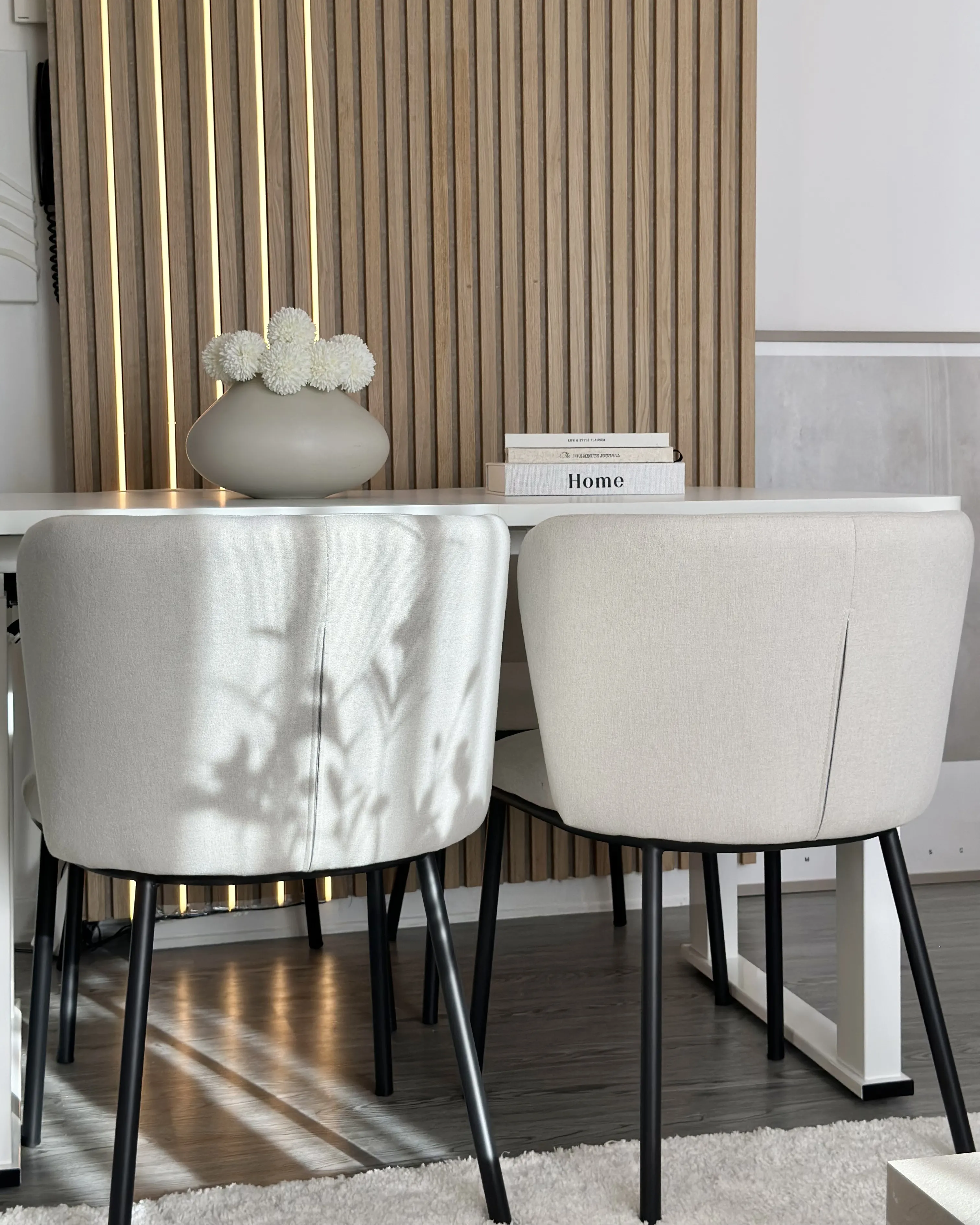 Set van 2 eetkamerstoelen MINA Gebroken wit