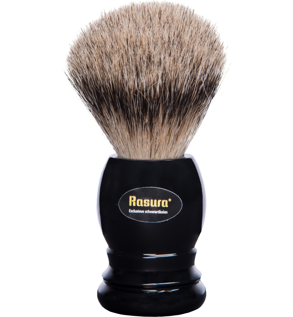 Rasura Scheerkwast silverspits zwart (1 stuk)