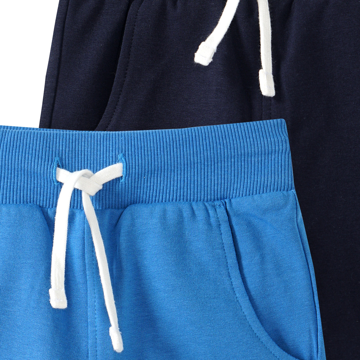 Famy 2 Baby Joggingshorts im Set blau / dunkelblau
